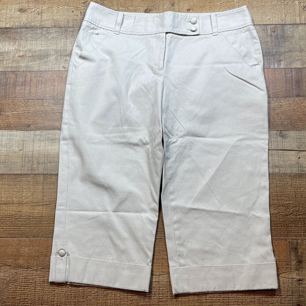 Ann Taylor Lindsay Tan Capri Pants size 12